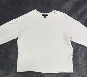 Banana Republic Women’s white Ribbed Sweater Size Small 100 % Cotton Long sleeve